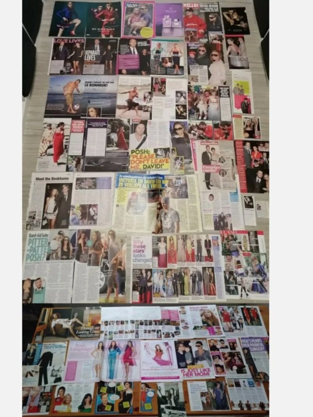 VICTORIA DAVID BECKHAM Magazine CLIPPINGS Cuttings SPICE GIRLS coupure de presse